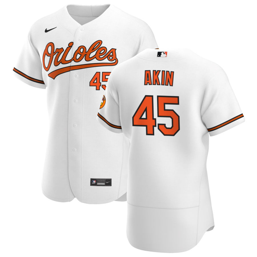 Baltimore Orioles #45 Keegan Akin Men Nike White Home 2020 Authentic Player MLB Jersey->baltimore orioles->MLB Jersey